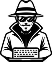 Mysterious Hacker Graphic Design for Technology Themes and Cybersecurity Concepts vector