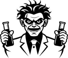 Evil Scientist with Test Tubes Character Design for Halloween Decorations and Merchandise vector