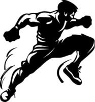 Dynamic Athletic Man Jumping in Action Pose for Sports and Fitness Related Designs vector