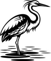Elegant Stork Bird Standing in Water Design for Nature Inspired Decor and Tattoos vector