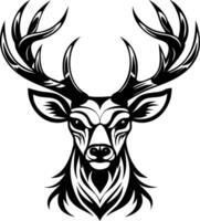 Intricate Stag Head Design for Tattoo and Graphic Art Applications vector
