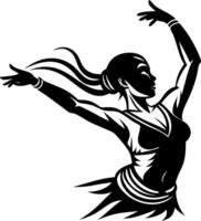 Dynamic Dancer Silhouette Capturing Joyful Movement Ideal for Tattoos and Coloring Pages vector