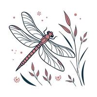 Beautiful Dragonfly Design on White vector