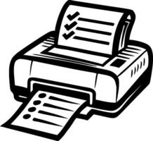 Detailed Graphic of a Printer with Printed Checklist for Office and Home Use vector