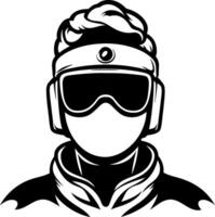 Cool Skiing Character in Goggles and Headband Designed for Winter Sports Enthusiasts vector
