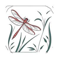 Stylish Dragonfly Graphic 3 on White vector