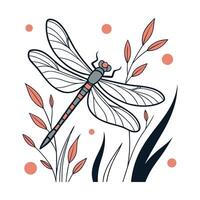 Dragonfly Design 7 on White Background vector