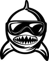 Cool Shark Wearing Sunglasses with Sharp Teeth for Graphic Design and Tattoo Inspiration vector