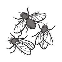 Drain Flies Group Design 1 on White vector