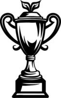 Elegant Trophy Design with Leaves Symbolizing Victory and Achievement for Awards or Decor vector