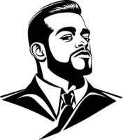 Stylish Confident Man Portrait with Beard and Suit Art for Modern Design Projects vector