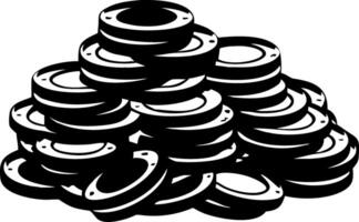 Stacked Black Circular Objects for Creative Design and Illustrations vector