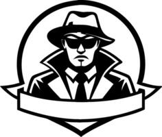 Mysterious Spy Character with Hat and Sunglasses Perfect for Tattoo Design and Logos vector