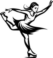 Elegant Ice Skater in Motion Dynamic Silhouette for Sport and Fitness Themes vector
