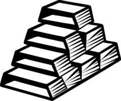 Stacked Gold Bullion Bars Illustration for Financial Design and Business Graphics vector