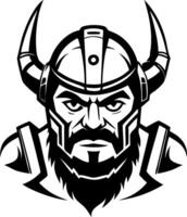 Intense Viking Warrior Head Graphic for Tattoo Design and Apparel Branding vector