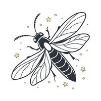 Bright Firefly Illustration on White vector