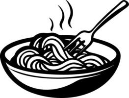 Delicious Bowl of Pasta with Fork and Steam Perfect for Cooking Illustrations and Food Art vector
