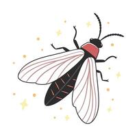 Beautiful Firefly Design on White vector