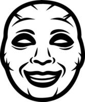 Smiling Abstract Face Design for Tattoos and Coloring Books vector