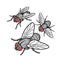 Flies Group Design 1 on White vector