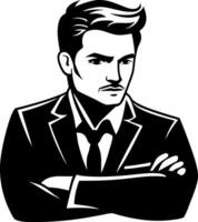 Confident Man in Suit Portrait Ideal for Digital Use and Graphic Design Projects vector