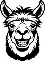 Smiling Llama Head Illustration for Fun Designs and Creative Projects vector