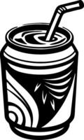 Stylized Beverage Can with Straw Creative Design for Print and Digital Projects vector
