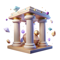 beautiful contemporary Peristyle Columns Isolated Temple Architecture png