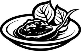 Artistic Illustration of Serving Bowl with Herbs and Delicious Dish for Culinary Designs vector