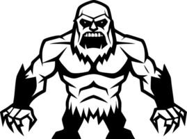 Fearsome Yeti Monster Graphic Design for Tattoos and Apparel vector