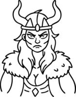 Fierce Viking Warrior Character Design Suitable for Tattoos and Coloring Books vector