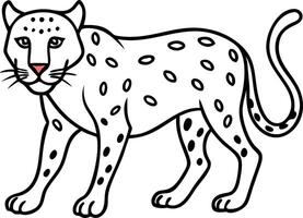 Stylized Leopard Illustration Perfect for Tattoos and Coloring Books vector