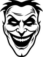 Sinister Grinning Clown Face Design for Tattoo Art and Coloring Pages vector