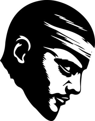 Silhouette of a Thoughtful Person with a Headband in Profile View for Stylish Designs