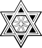 Intricate Geometric Star Design with Layered Triangles for Modern Art and Tattoo Inspiration vector