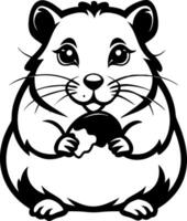 Cute Hamster Holding Cookie Cartoon Design Perfect for Kids Art and Fun Projects vector