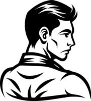 Stylized Male Portrait in Profile with Defined Features for Tattoo and Design Inspiration vector