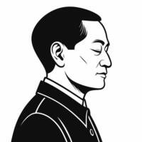 Elegant Profile Silhouette of a Man in Traditional Attire for Professional Use and Design vector