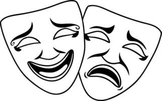 Theatrical Comedy and Tragedy Masks Illustration for Drama and Art Projects vector