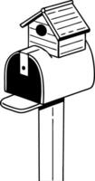 Charming Mailbox with Birdhouse Design for Creative Projects and Home Decor vector