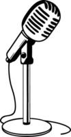 Classic Microphone Illustration for Music and Performance Themes vector