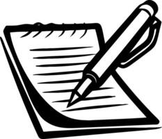 Blank Notepad with Pen for Writing Notes Sketch Design Ideal for Stationery and School vector