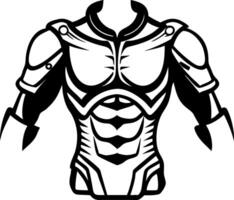 Armor Design with Muscular Chest and Shoulder Pads for Fantasy Art and Tattoo Inspirations vector
