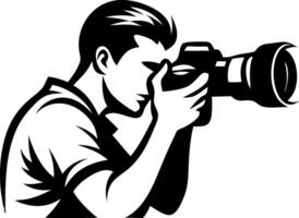 Enthusiast Capturing s with Professional Camera Illustration vector