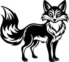 Elegant Black Fox Illustration Perfect for Tattoo Design and Creative Projects vector