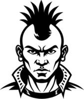 Punk Style Portrait of a Mohawk Hairstyle Man with Intense Expression for Graphic Design vector