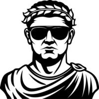 Roman Statue with Sunglasses Bold Vintage Style Graphic Design for Apparel and Decor vector