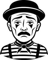 Sad Mime Character Art Perfect for Tattoo Designs and Apparel Graphics vector
