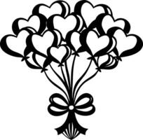 Heart Shaped Balloons Bouquet Design Ideal for Celebrations and Special Occasions vector